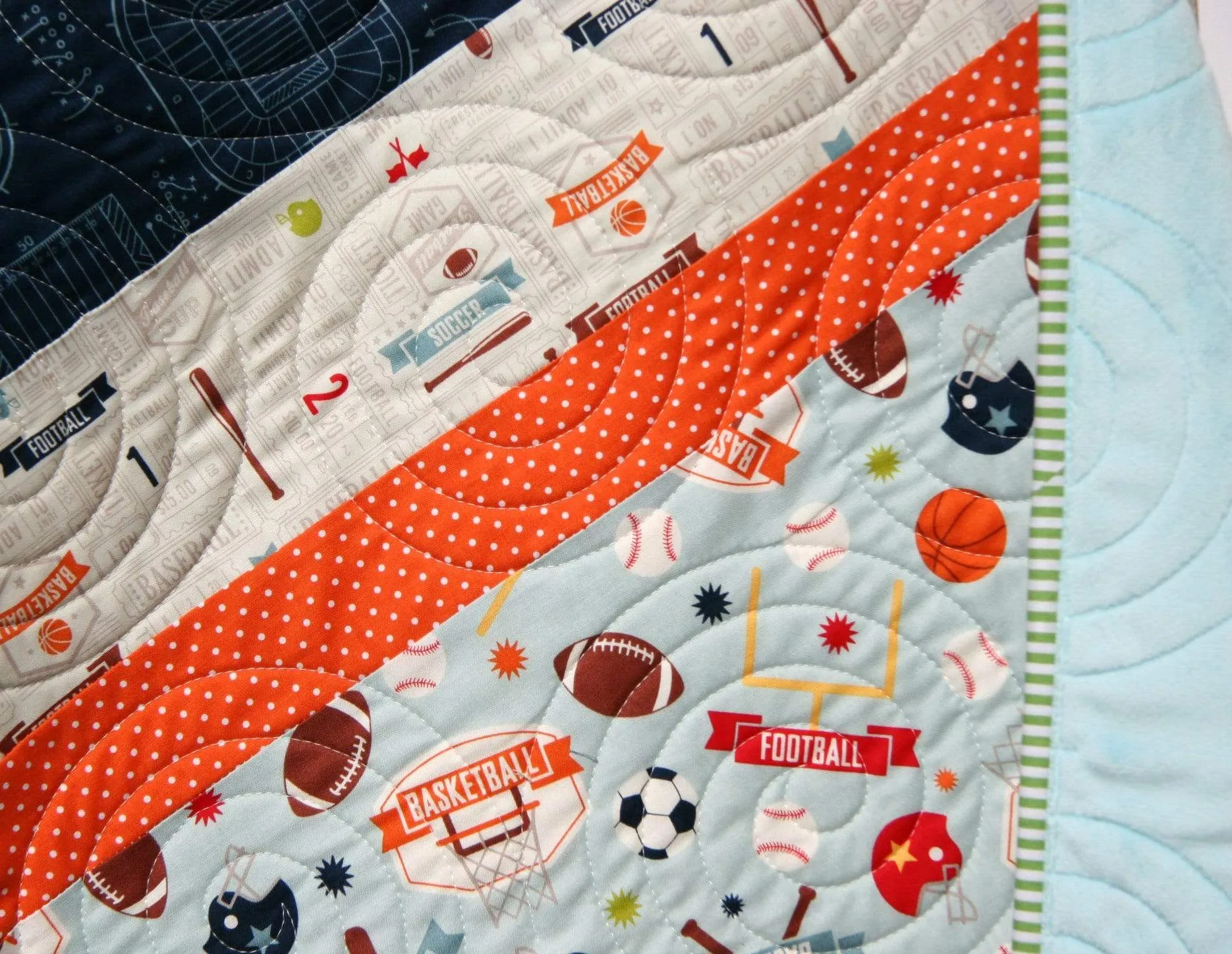 LAST ONE Sports Quilt for Boys, Baseball Blanket, Soccer Football Basketball Nursery Crib Bedding Decor Gift Baby Toddler Personalized Minky Name