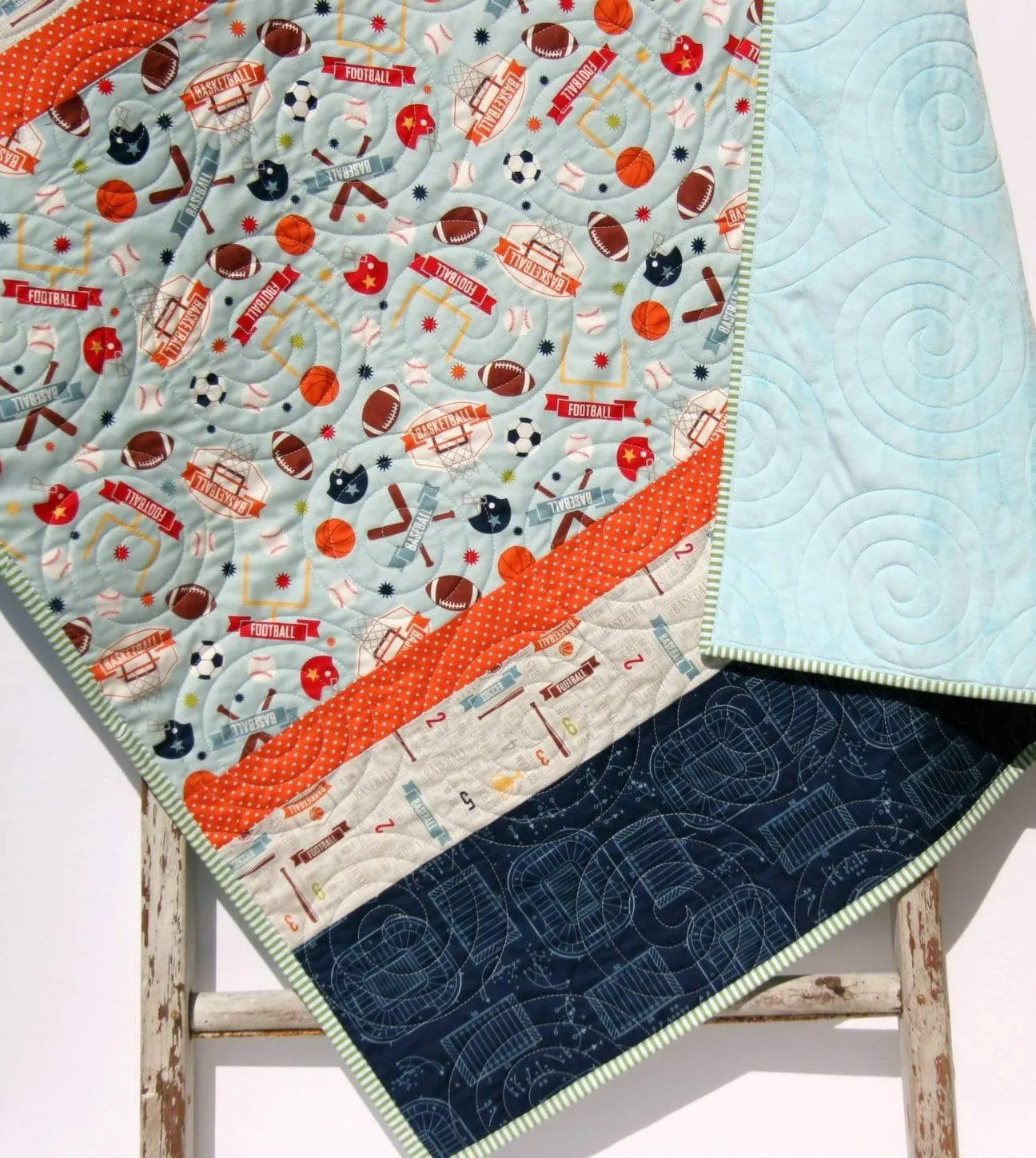 LAST ONE Sports Quilt for Boys, Baseball Blanket, Soccer Football Basketball Nursery Crib Bedding Decor Gift Baby Toddler Personalized Minky Name