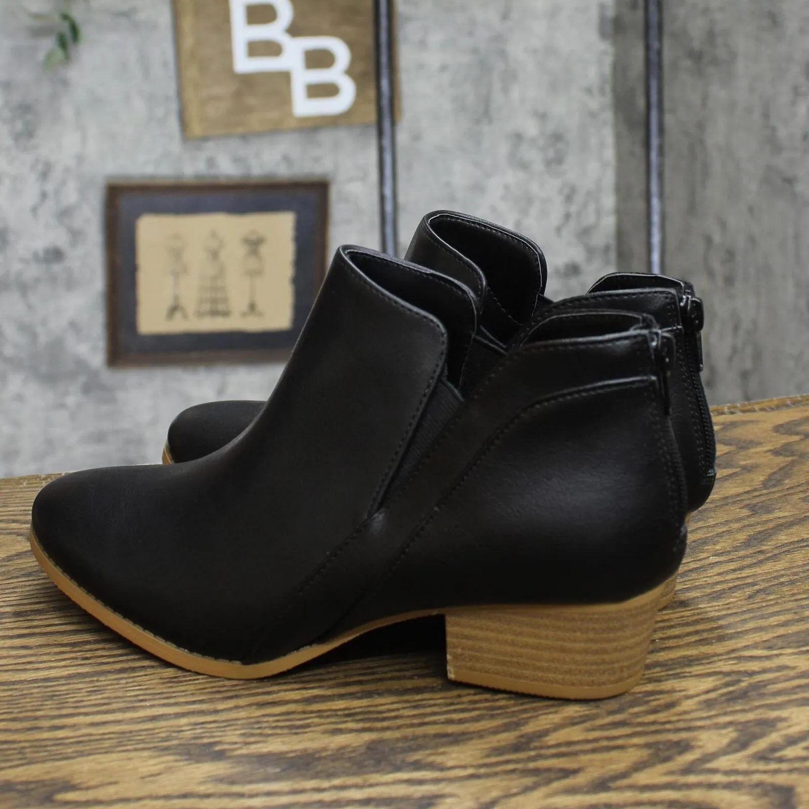 Lc Lauren Conrad Viviann Womens Block Heel Ankle Boots VIVIANNBLACK Black 8.5M