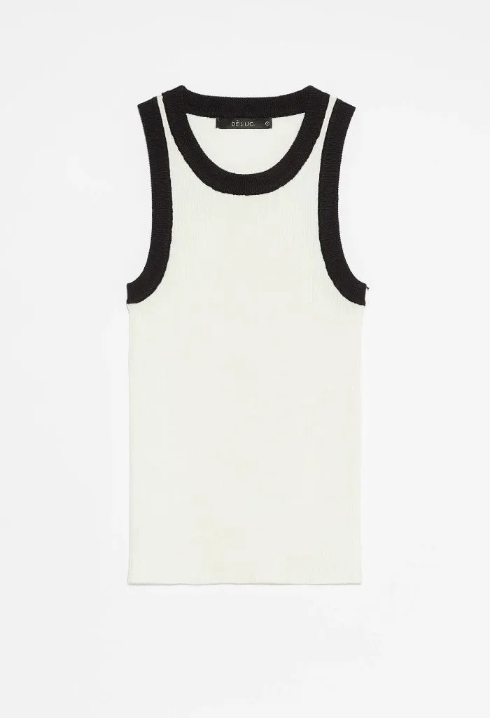 Lisboa Knit Top-Black/Cream