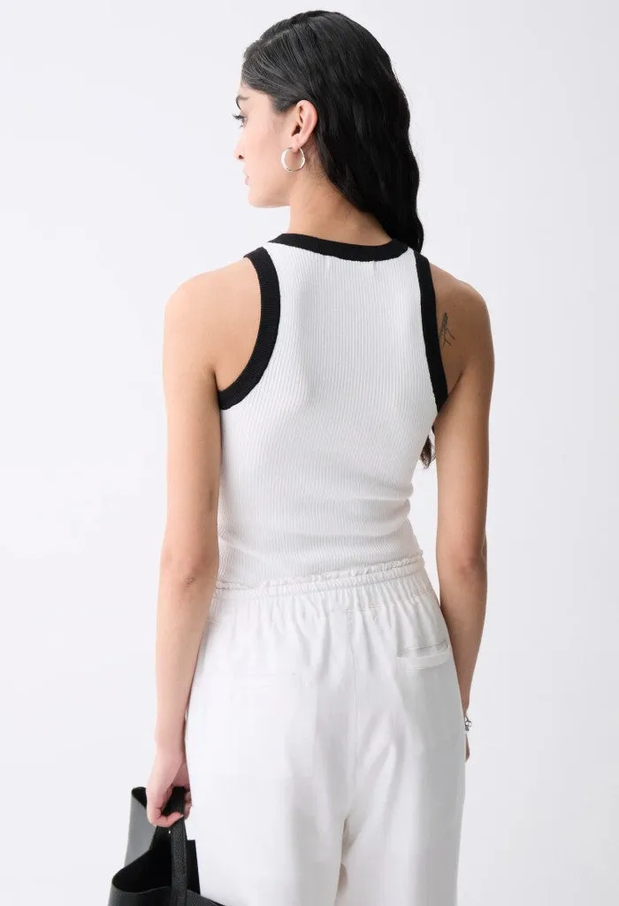 Lisboa Knit Top-Black/Cream