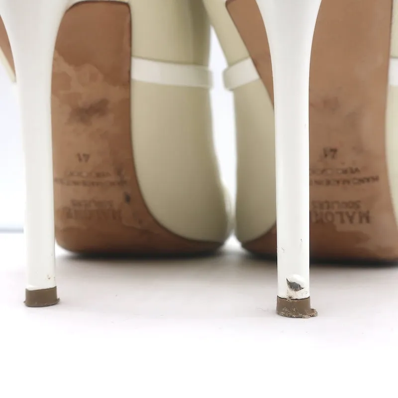 Malone Souliers Madison Ankle Boots Cream Leather Size 41 Pointed Toe Booties