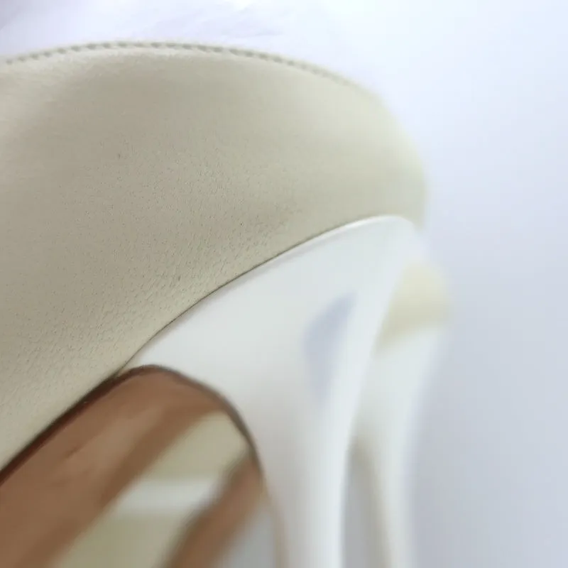 Malone Souliers Madison Ankle Boots Cream Leather Size 41 Pointed Toe Booties