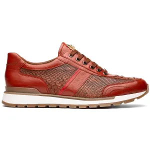 Marco Di Milano Brescia Antique Cognac Python & Calfskin Sneakers