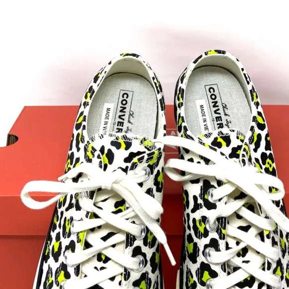 💖MEGA SALE💖Converse CHUCK 70 OX EGRET Black Leopard Print Low Men's 164410C
