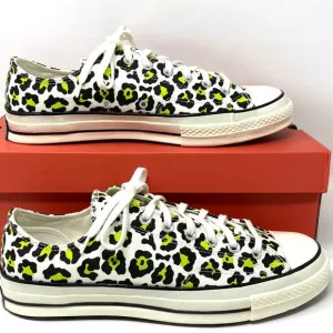 💖MEGA SALE💖Converse CHUCK 70 OX EGRET Black Leopard Print Low Men's 164410C