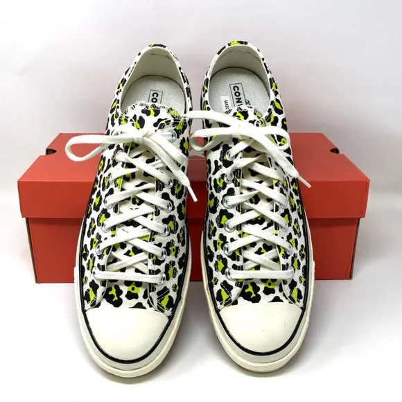 💖MEGA SALE💖Converse CHUCK 70 OX EGRET Black Leopard Print Low Men's 164410C