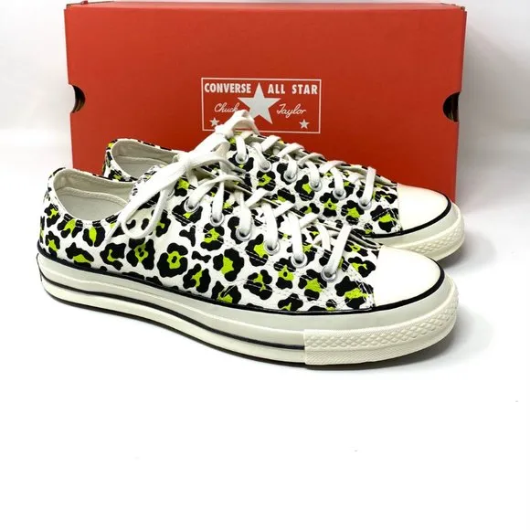 💖MEGA SALE💖Converse CHUCK 70 OX EGRET Black Leopard Print Low Men's 164410C