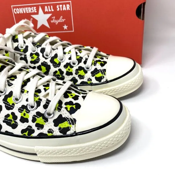 💖MEGA SALE💖Converse CHUCK 70 OX EGRET Black Leopard Print Low Men's 164410C