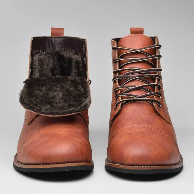 Men Fashion Lace-up Ankle Boots High Quality Men British Boot Autumn Winter