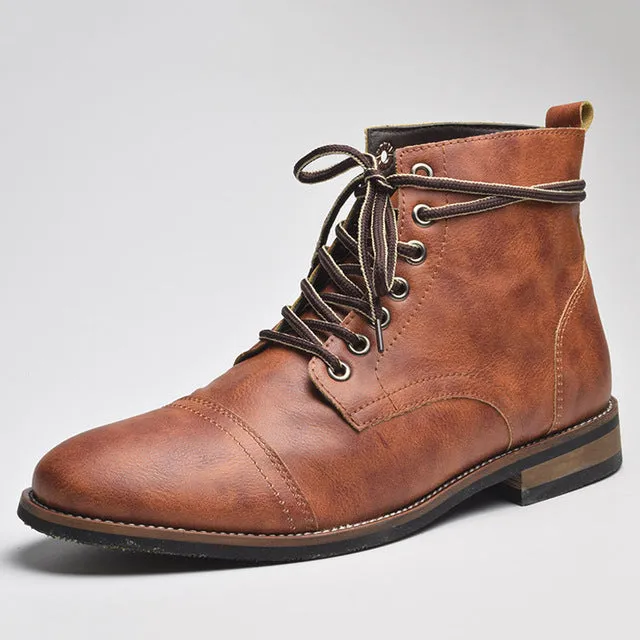 Men Fashion Lace-up Ankle Boots High Quality Men British Boot Autumn Winter