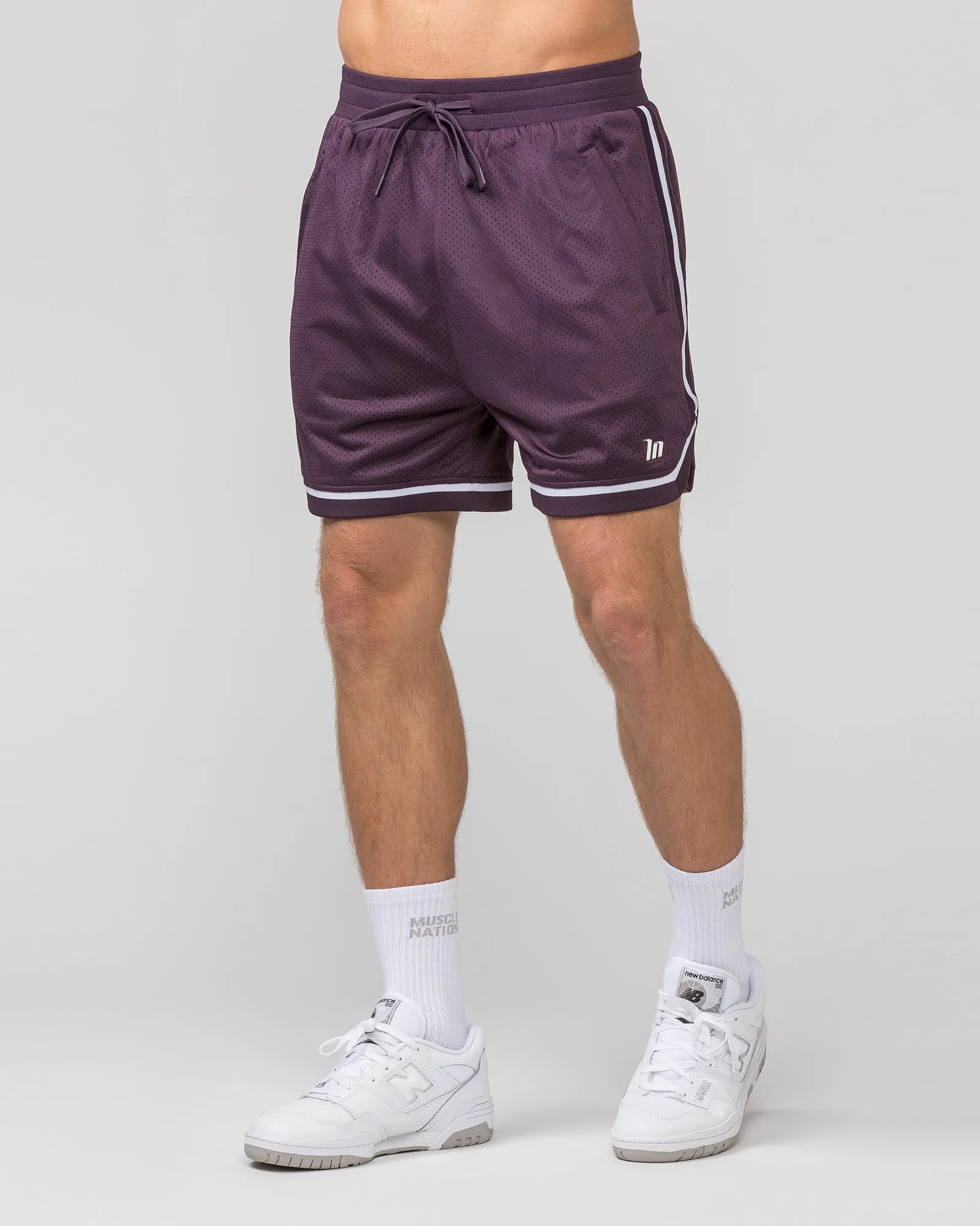 Mens Basketball 5'' Shorts - Midnight Plum