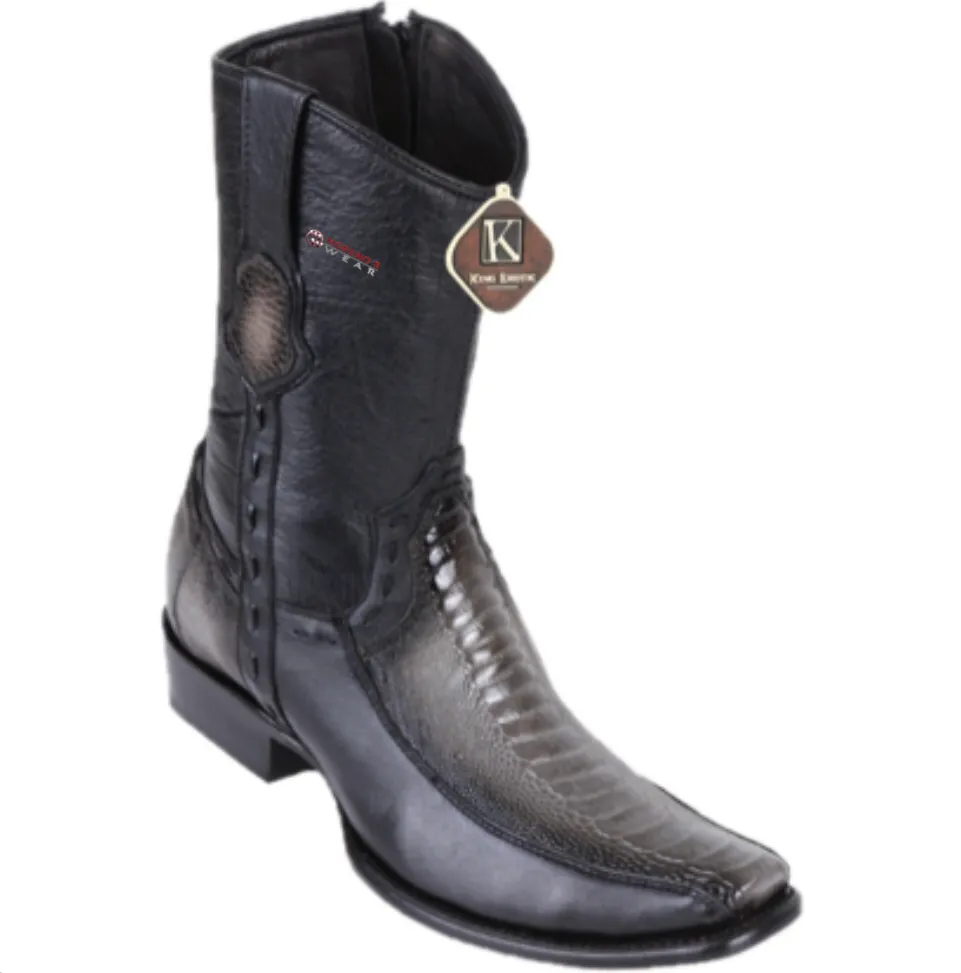 Men’s King Exotic Ostrich Leg & Deer Ankle Boots Dubai Toe