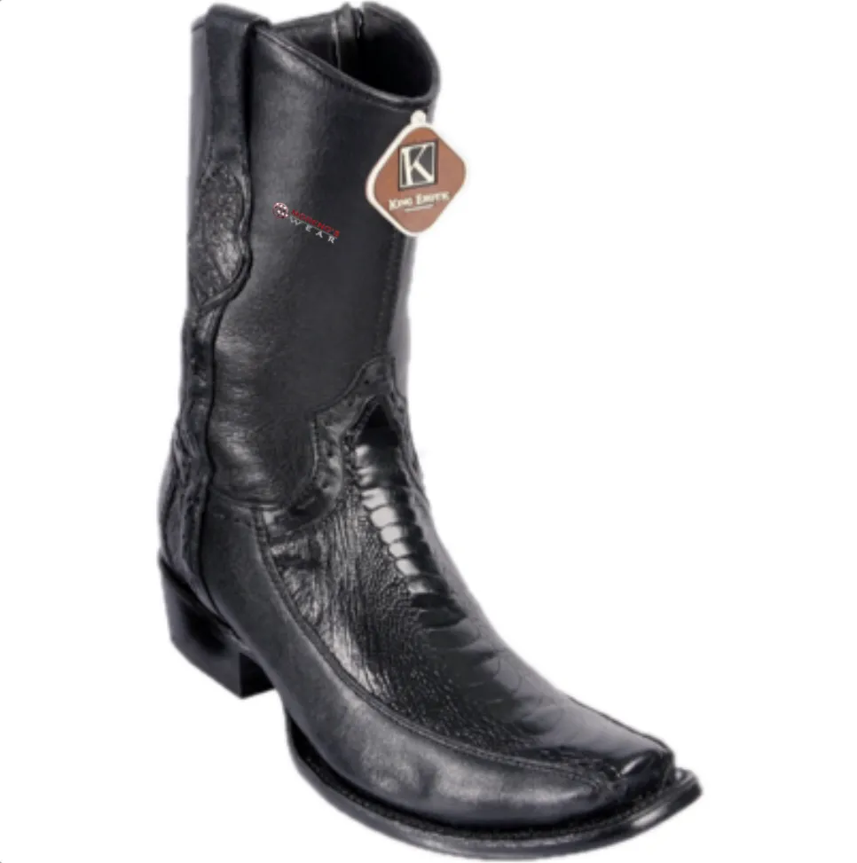 Men’s King Exotic Ostrich Leg & Deer Ankle Boots Dubai Toe