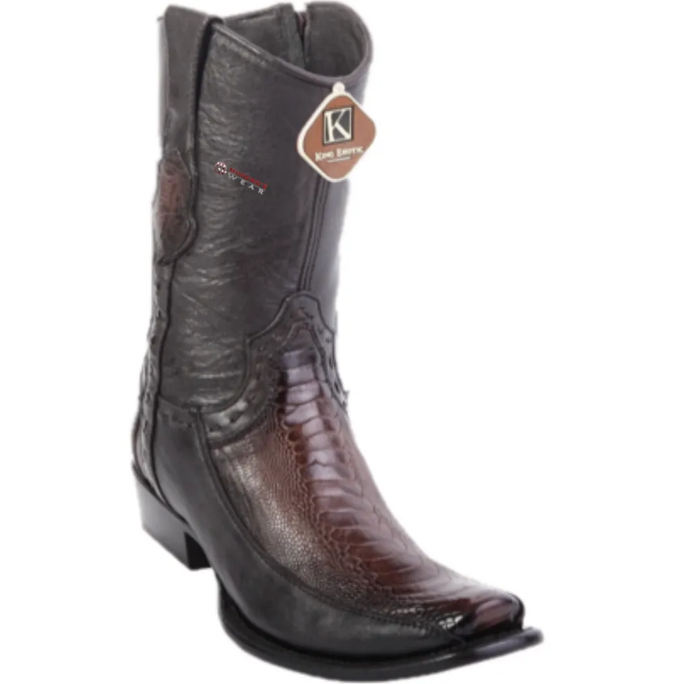 Men’s King Exotic Ostrich Leg & Deer Ankle Boots Dubai Toe