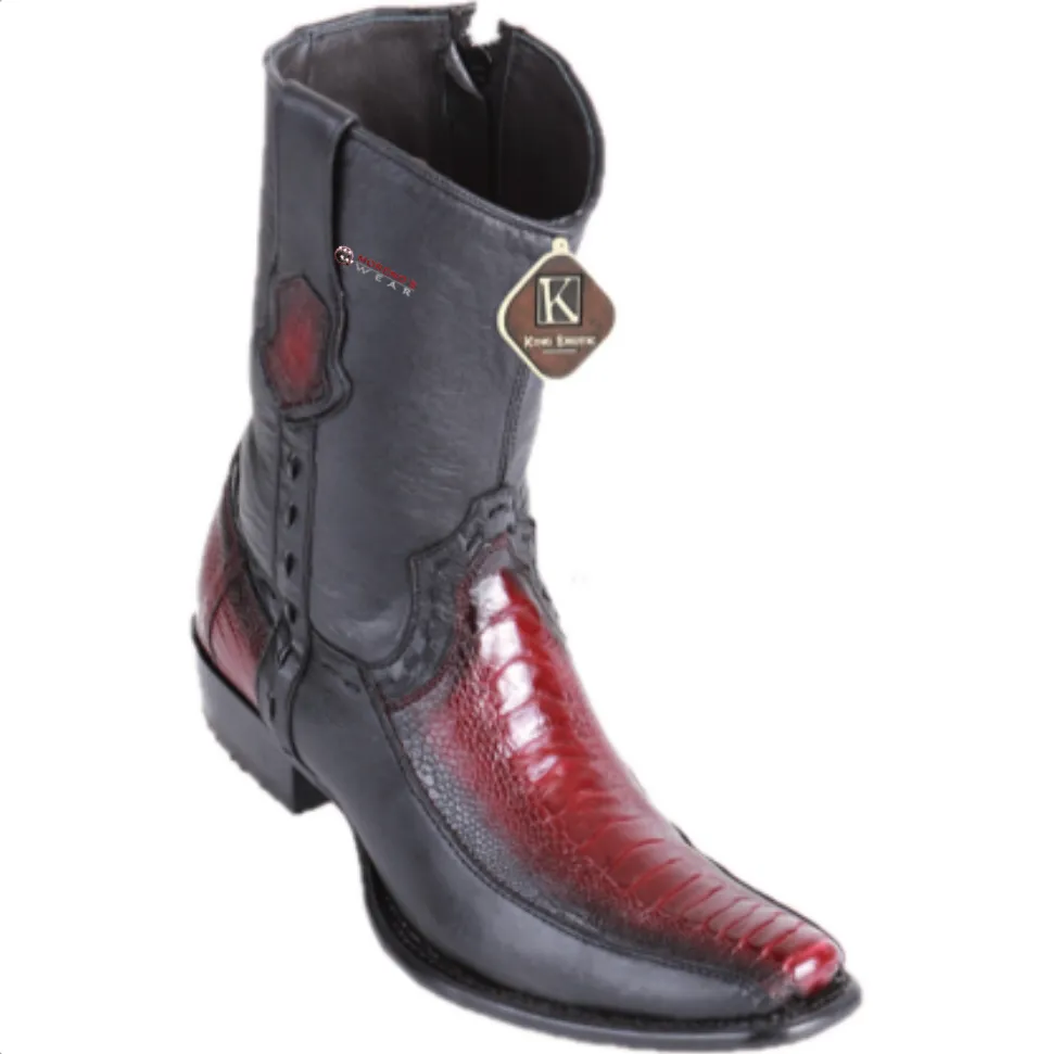 Men’s King Exotic Ostrich Leg & Deer Ankle Boots Dubai Toe