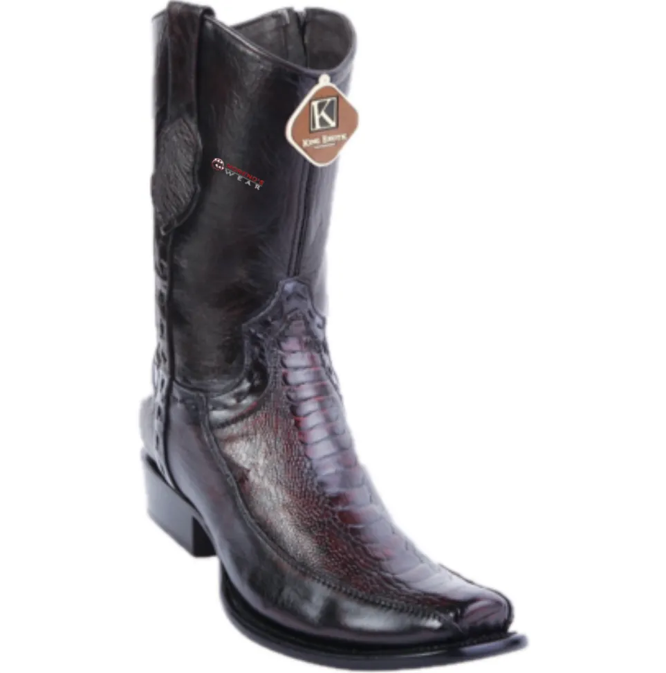 Men’s King Exotic Ostrich Leg & Deer Ankle Boots Dubai Toe
