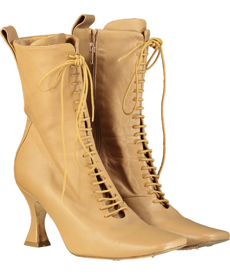 Miista London Brown Yana Leather Ankle Boots UK 8 EU 41 👠