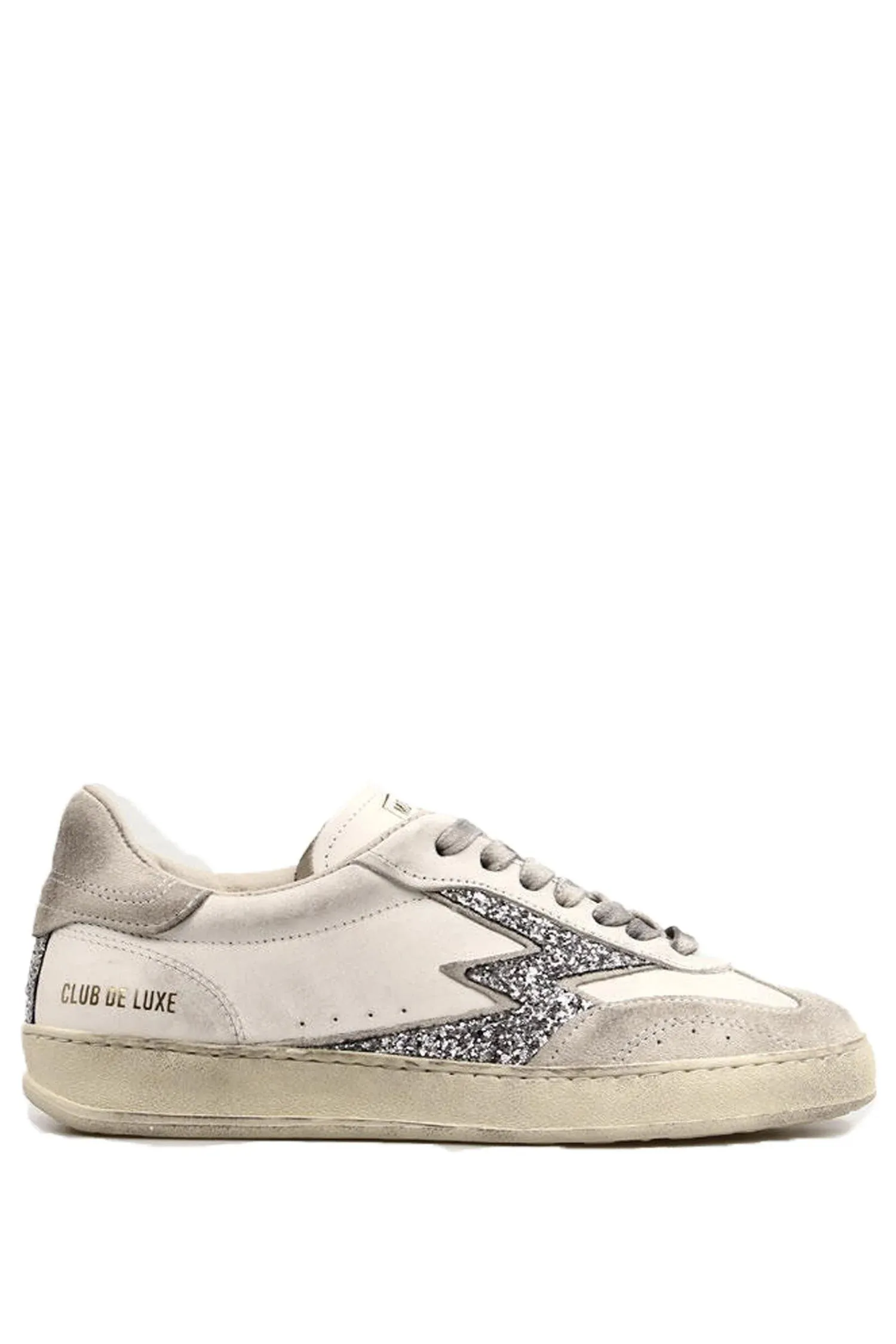 Moa Concept Master Club Deluxe hvit skinn med strass og lys såle