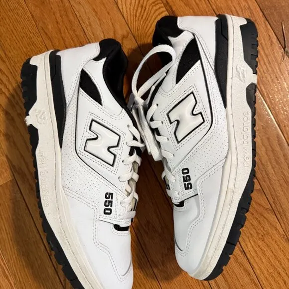 New Balance Unisex BB550 Black &amp; White M10.5/W12