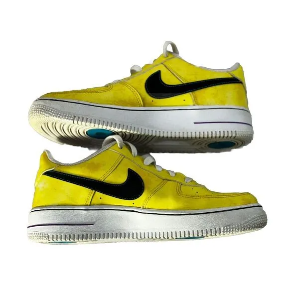 Nike Air Force 1 Low Peace‎ Love and Basketball Size 7Y Yellow Black Women 8.5