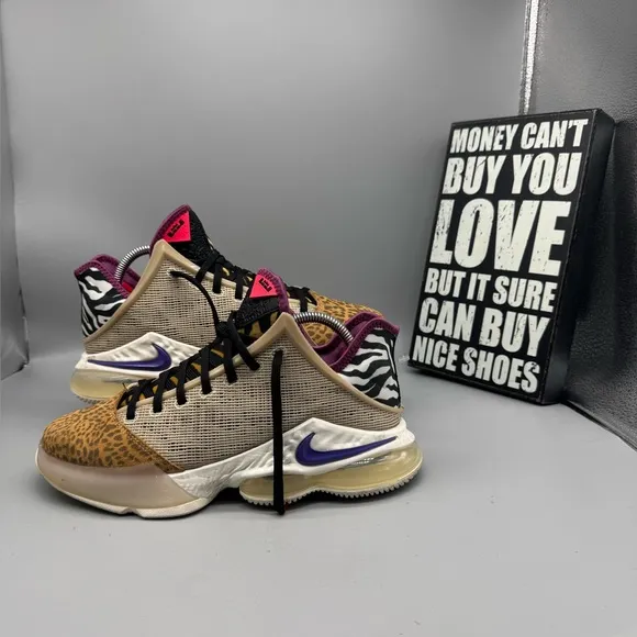 Nike Lebron 19 XIX Low Safari Basketball Shoes DM1058-200 Men's Size 8.5