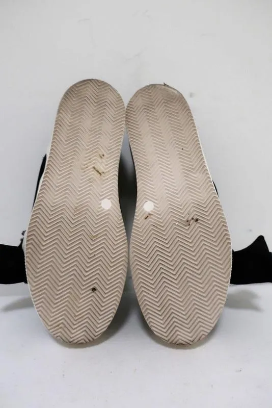 No. 21 Bow Sneakers Black Crystal-Embellished Satin Size 36.5 Slip-On Flatform