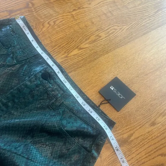 NWT Joes Jeans High Rise Straight Leg Crop Green Faux Snake Scaled Bistro 31