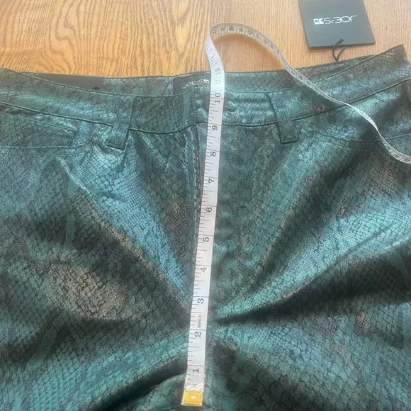 NWT Joes Jeans High Rise Straight Leg Crop Green Faux Snake Scaled Bistro 31