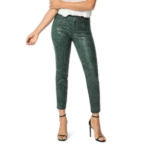 NWT Joes Jeans High Rise Straight Leg Crop Green Faux Snake Scaled Bistro 31