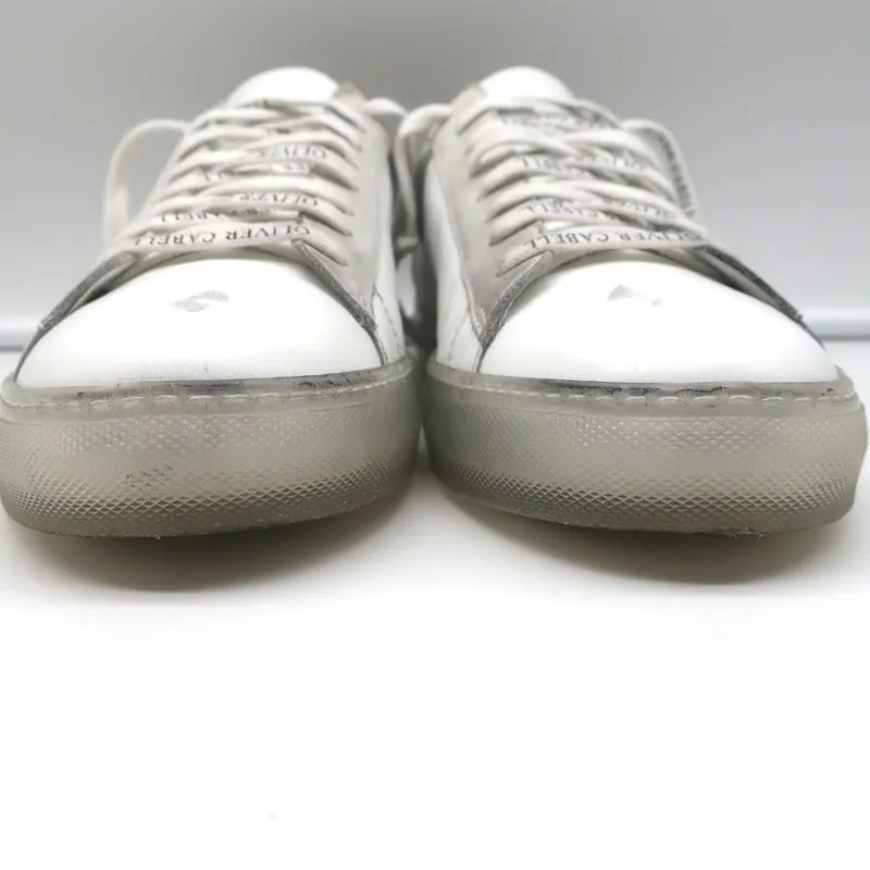 Oliver Cabell Low 1 Sneakers White Distressed Leather Size 41