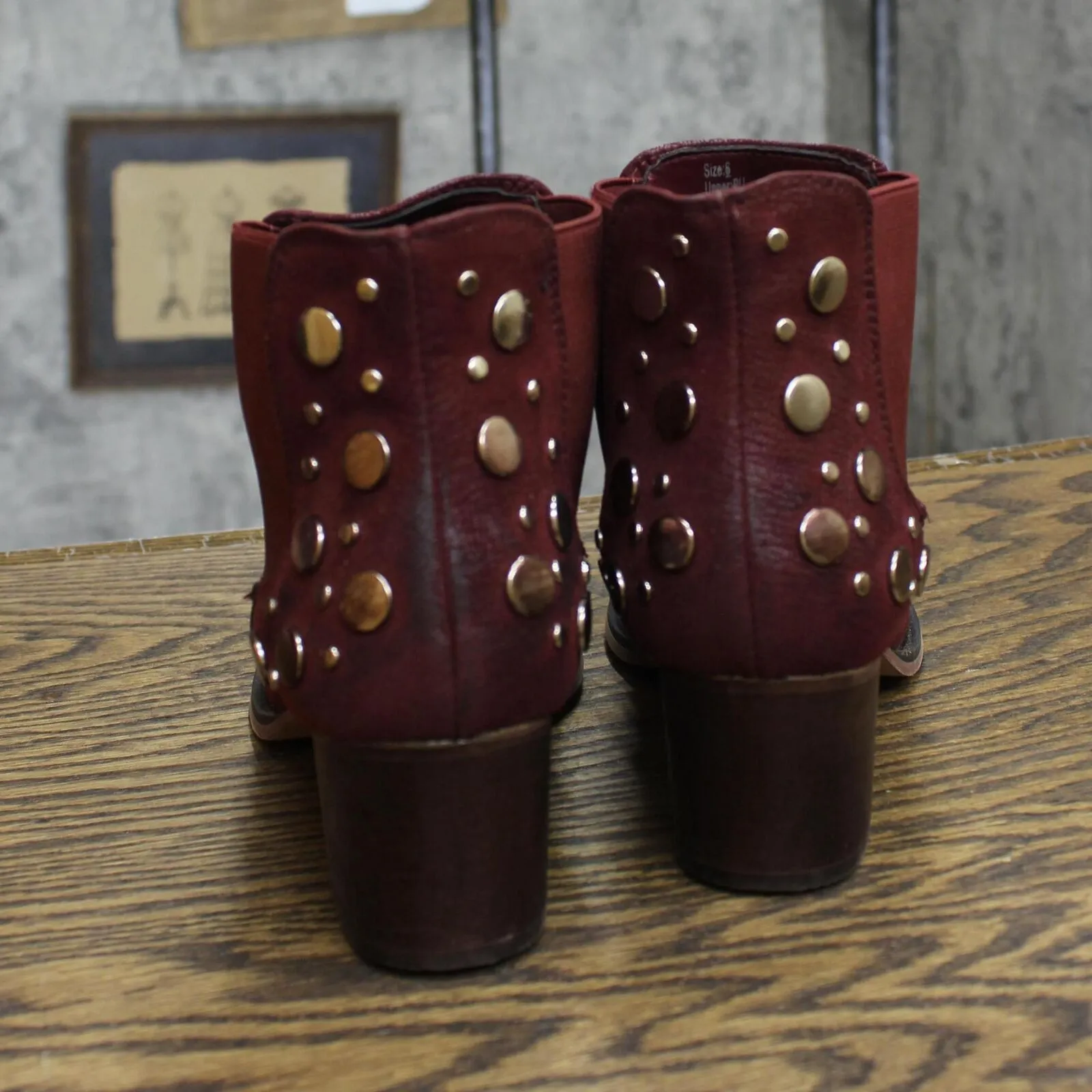 Olivia Miller Ward Women's Ankle Booties Boots WARDBURGUNDY Burgundy Red 6M