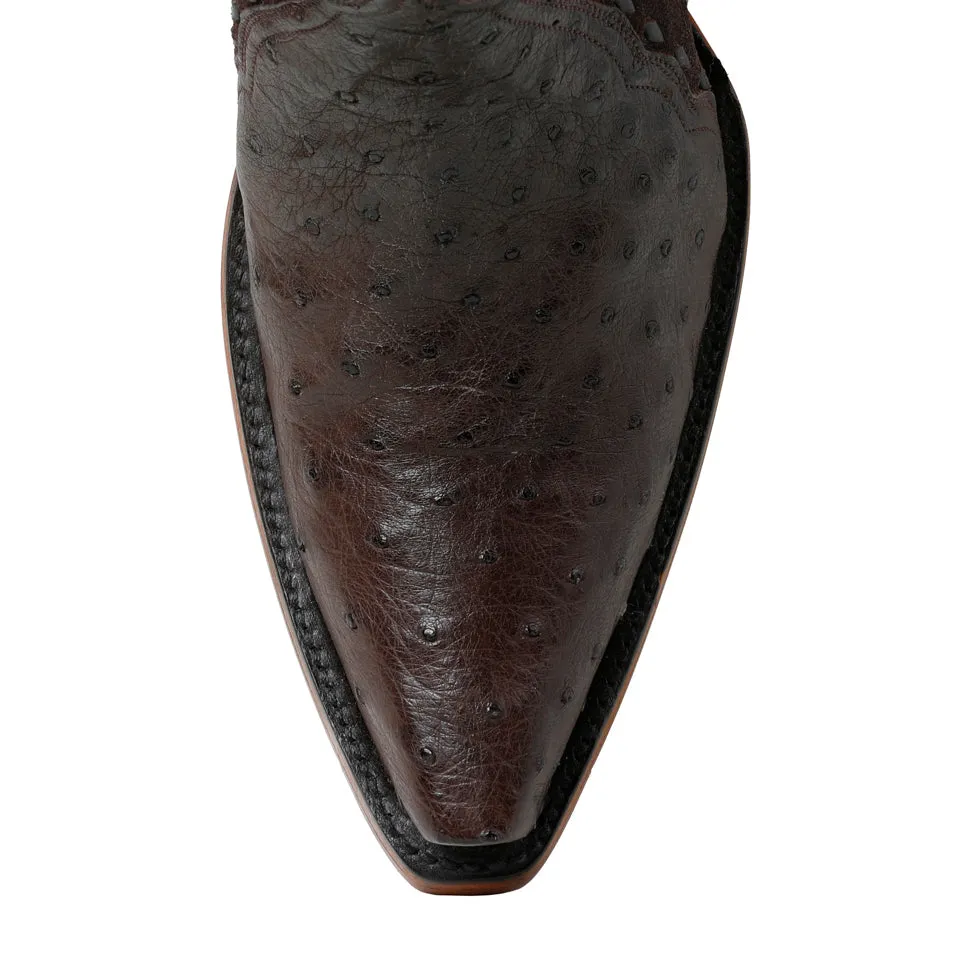 Ostrich Ankle Zipper - Nicotine