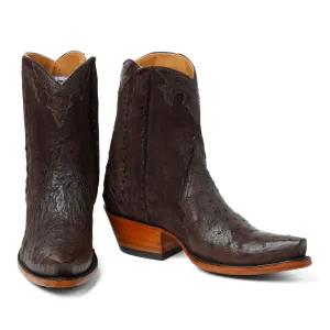 Ostrich Ankle Zipper - Nicotine