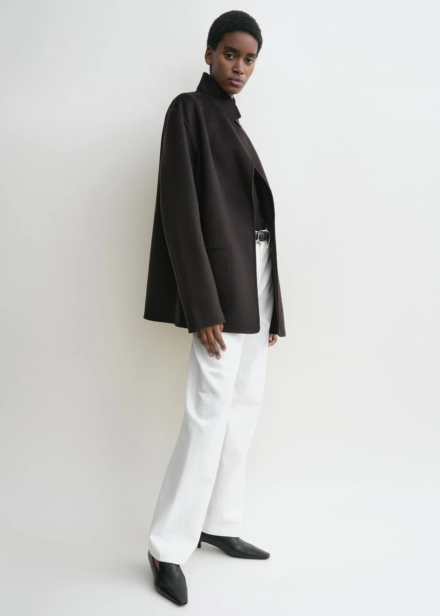 Patch pocket doublé jacket espresso