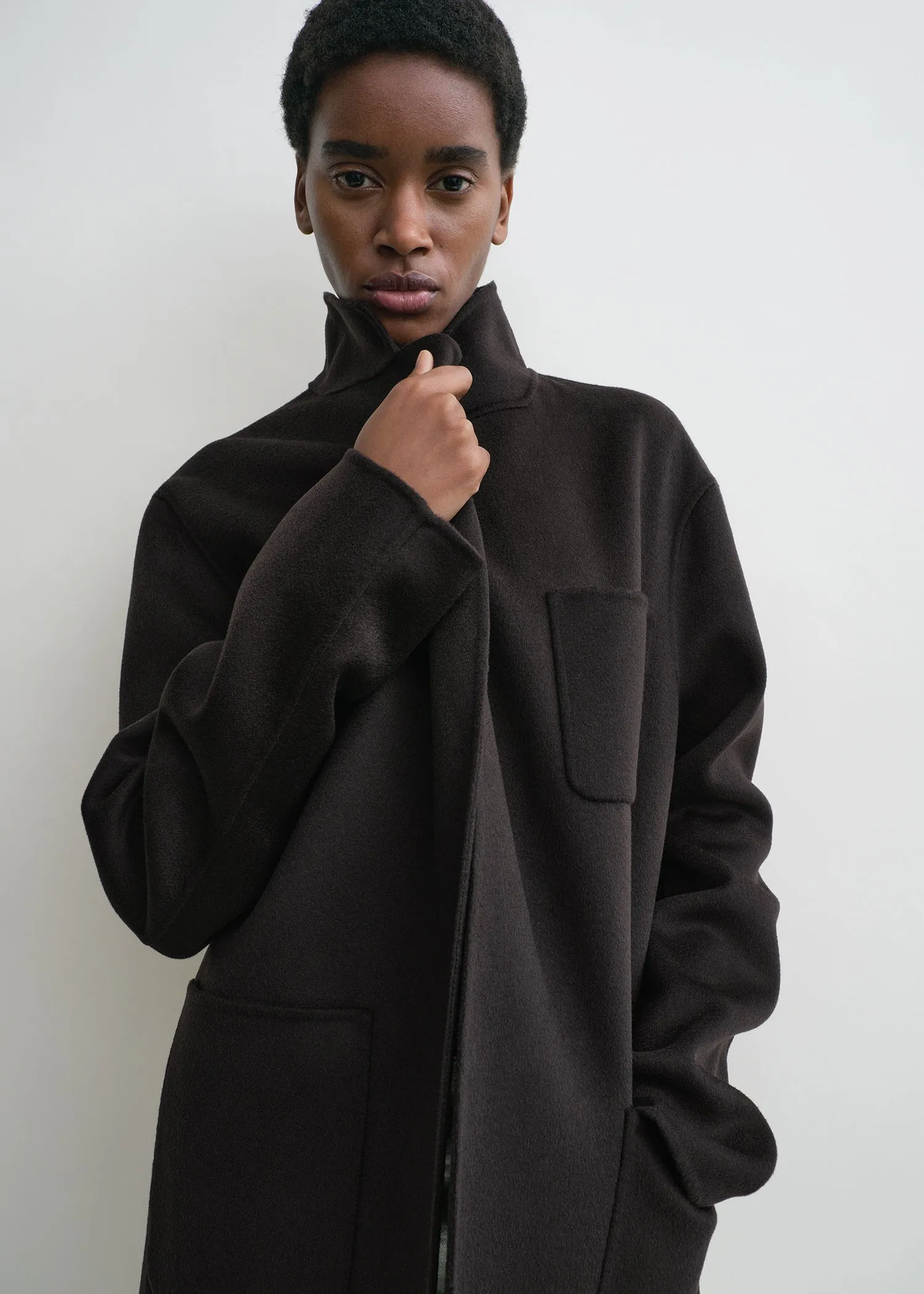 Patch pocket doublé jacket espresso