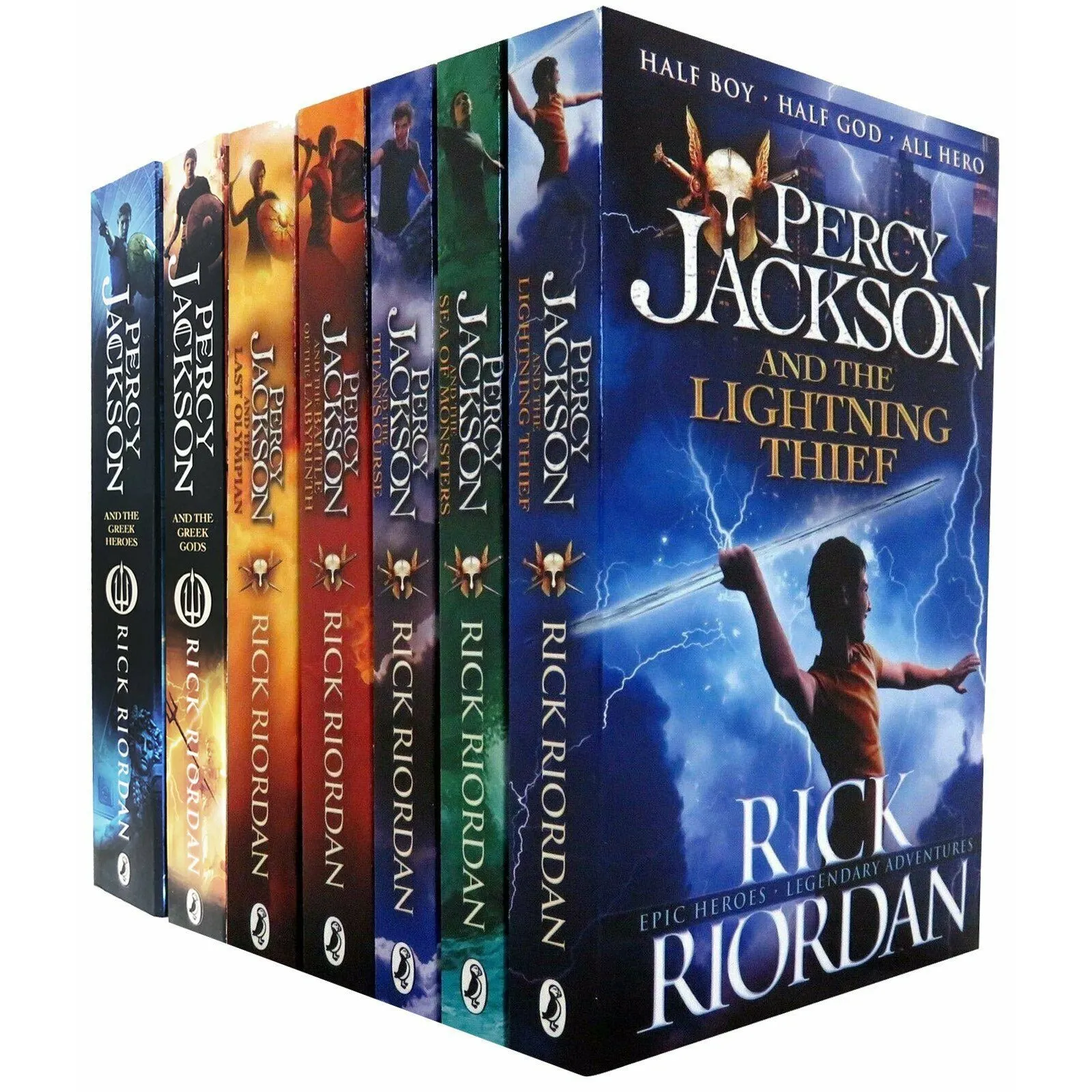 Percy Jackson Collection 7 Books Set By Rick Riordan (Greek Gods,Heros,Thief)