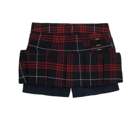 Plaid Two-Tab Skort {Navy/Red}