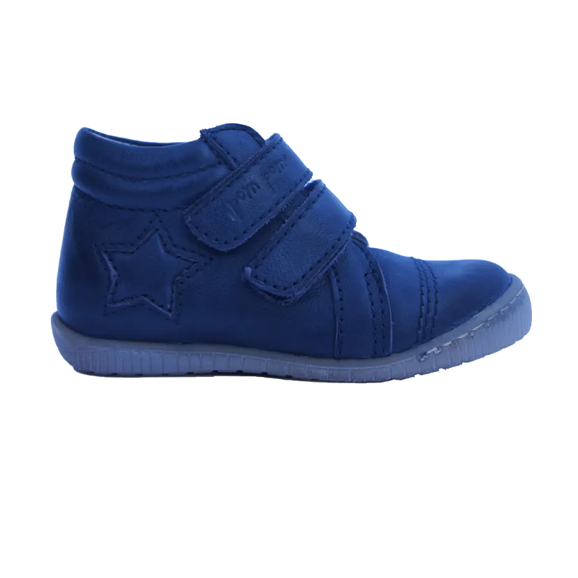 Pom Pom  Walkies Star Velcro Navy Hi-Top Trainers