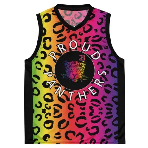 Proud Panther Recycled unisex basketball jersey