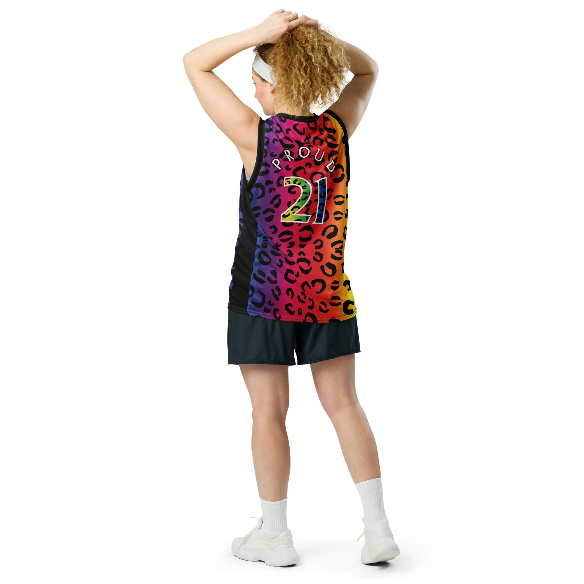 Proud Panther Recycled unisex basketball jersey