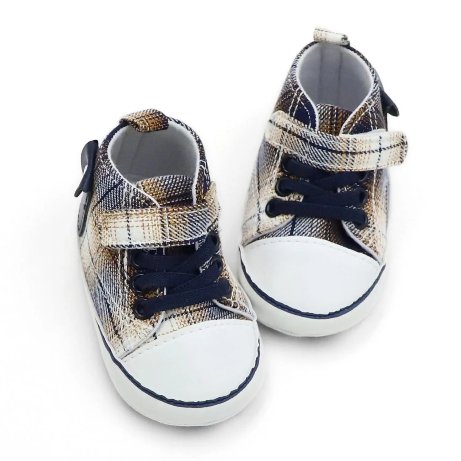 Rabeisir Checkered Canvas Shoes for Baby Boys and Girls,Lightweight and Breathable，0-18Months Infant Firstwalk Sneakers (Black, Infant, Men, 0 Months, Age Range, US Footwear Size System, 6 Months, Medium)