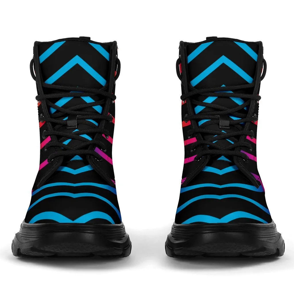 Rainbow Lines Chunky Boots