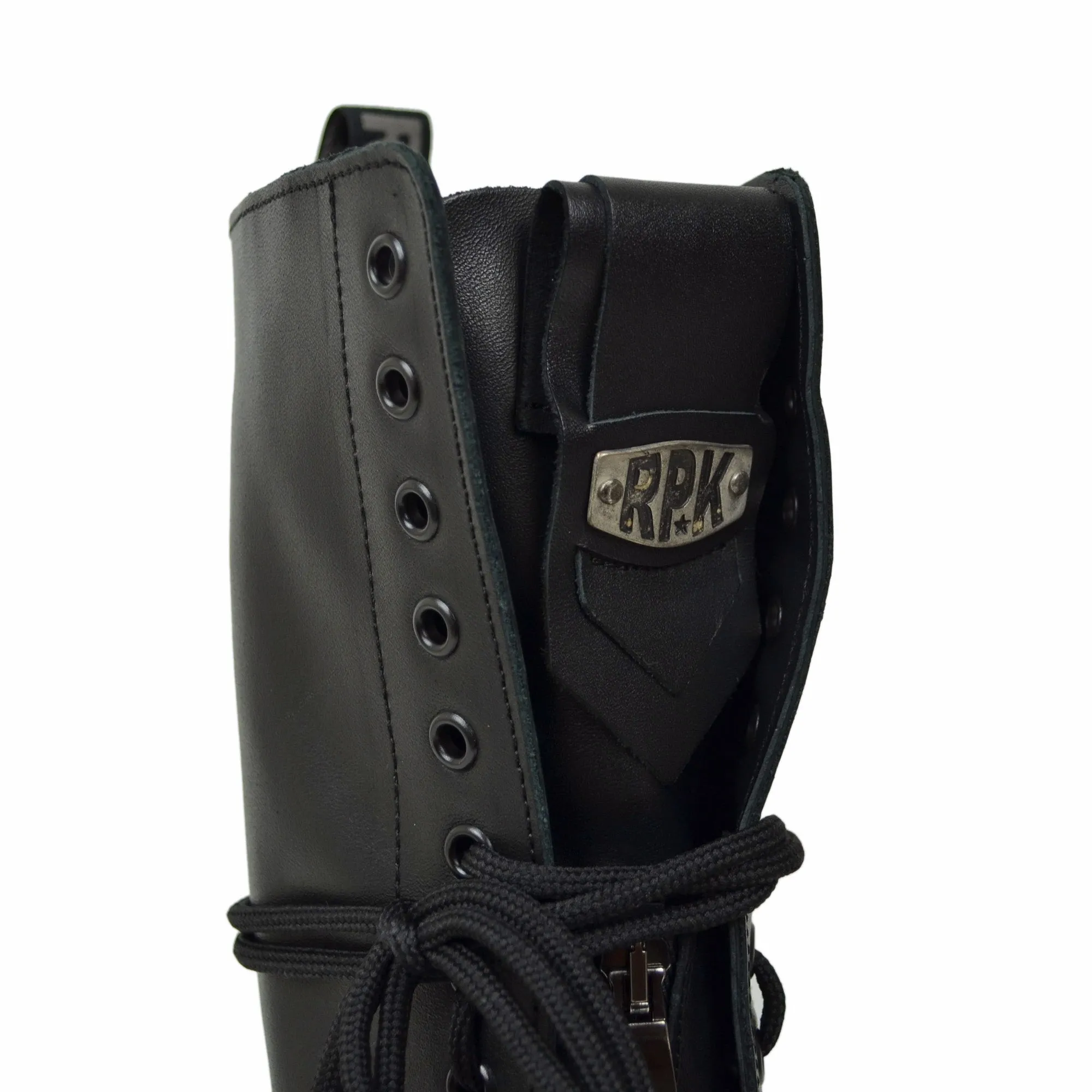 RPK Stivali Anfibi Alti Stringati in Vera Pelle Chunky Boots Platform KB916