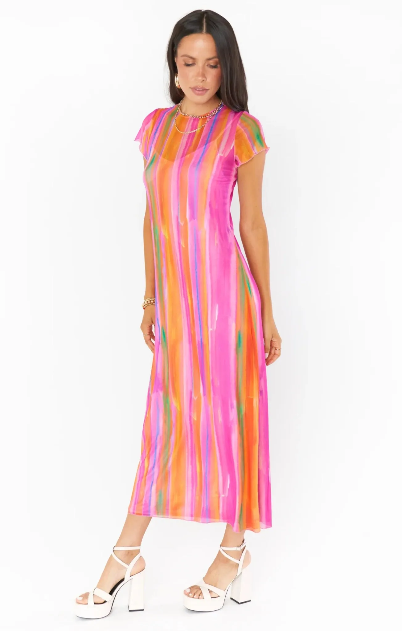 Show Me Your Mumu Molly Rainbow Midi Dress