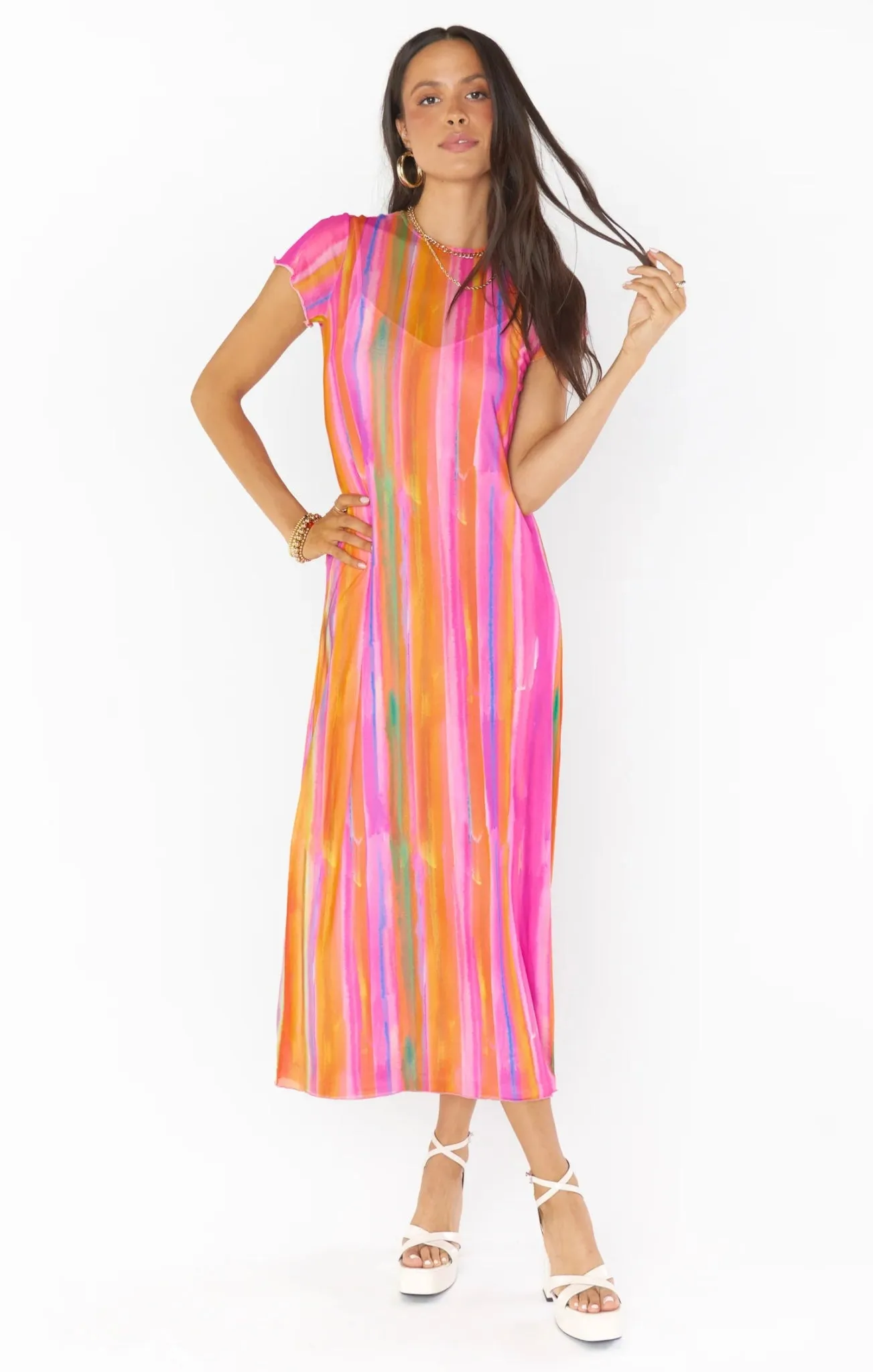 Show Me Your Mumu Molly Rainbow Midi Dress