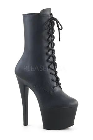 SKY-1020 Platform Boot  | Black Faux Leather