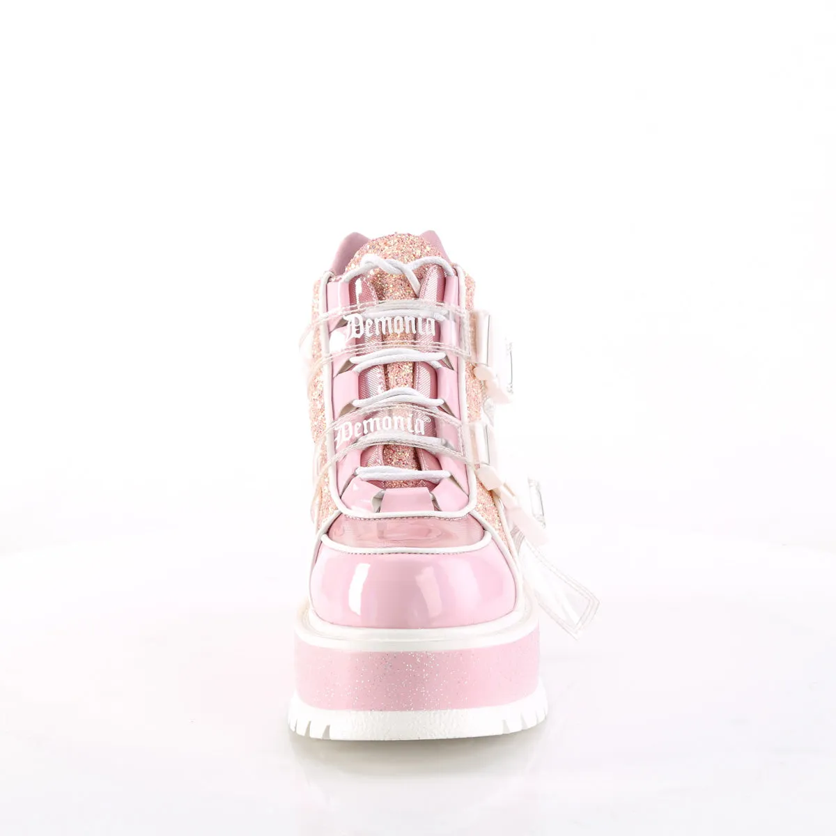 SLACKER-50  Baby Pink Holographic Patent-Pink Multi Glitter