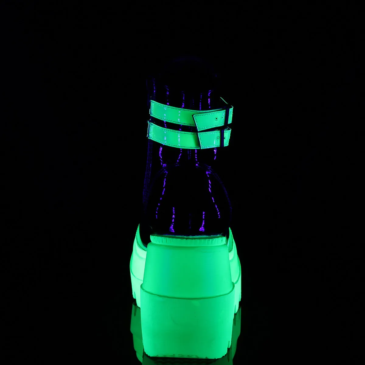 SLACKER-52  Black Patent-UV Iridescent Green