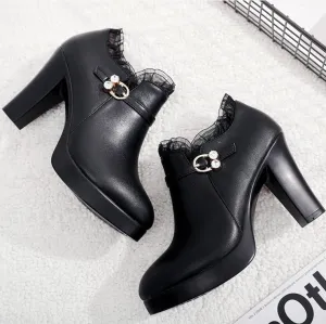 Small Feet Chunky Heel Booties DS391